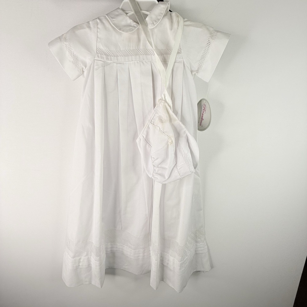 Rosalina Christening Gown White 3M With Bonnett